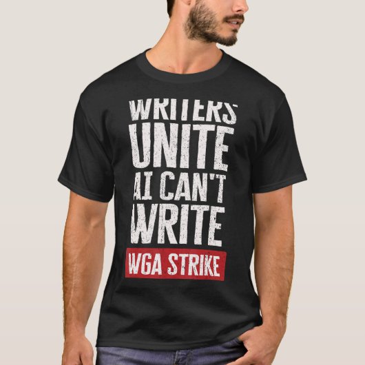T-shirt Les écrivains unissent l'IA ne peuvent pas écrire  (Devant)