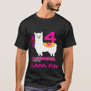 T-shirt Les enfants ayant 4 ans c'est tout plaisir lama 4è