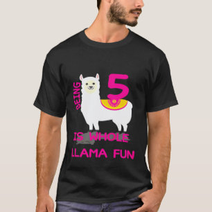 T-shirt Les enfants ayant 5 ans est tout un plaisir lama 5