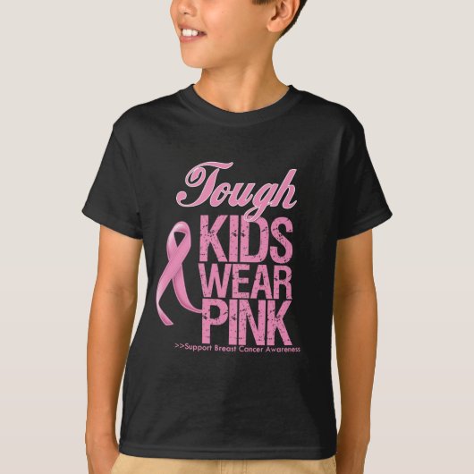 T-shirt Les enfants durs portent le cancer du sein frais (Devant)