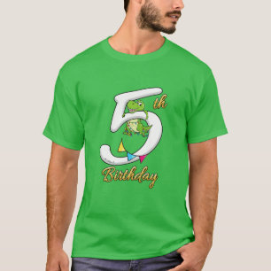 T-shirt Les Enfants Fifth Birthday Dinosaur For 5 Year Old