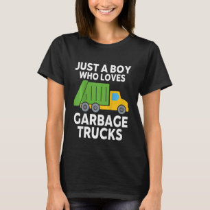 T-shirt Les Enfants Garbage Truck Juste Un Garçon Qui Aime