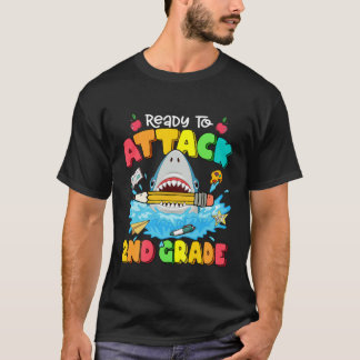 T-shirt Les Enfants Prêts À Attaquer Le Requin De 2E Année