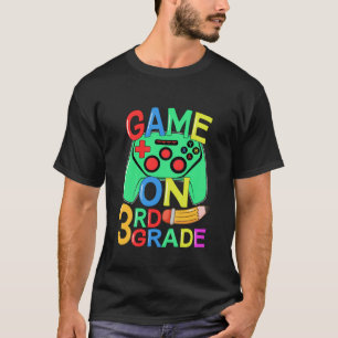 T-shirt Les Enfants Retour À L'École Vidéo Jeu 3Ème Année