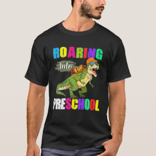 T-shirt Les Enfants Se Roulent À L'École Préscolaire Dinos