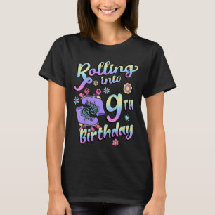 T-shirt Les Enfants Se Roulent Au 9E Anniversaire Roller Q