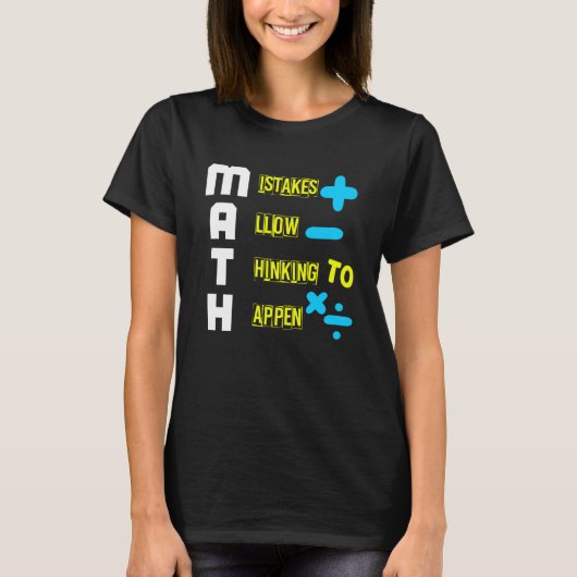 T-SHIRT LES ERREURS DE MATH PERMETTENT DE PENSER À SE PROD (Devant)