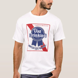 T-shirt Les Etats-Unis buvant le ruban bleu PBR d'équipe