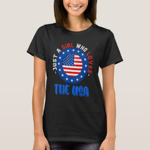 T-shirt Les Etats-Unis Drapeaux Les Femmes Juste Une Fille