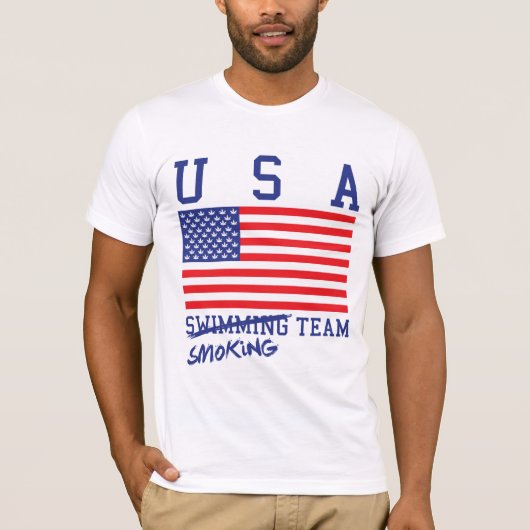 T-shirt Les Etats-Unis fumant la chemise d'équipe (Devant)