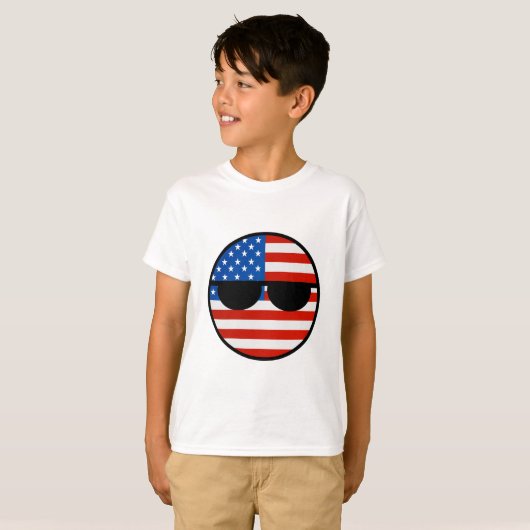 T-shirt Les Etats-Unis Geeky tendants drôles Countryball (Devant entier)