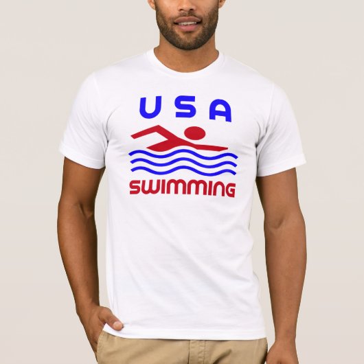 T-SHIRT LES ETATS-UNIS NAGEANT (Devant)