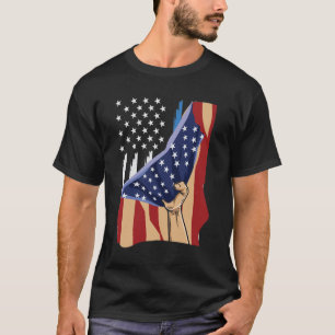T-shirt Les Etats-Unis Se Tiennent Derrière La Ligne Bleu