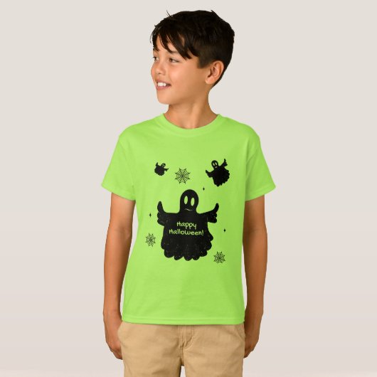 T-shirt Les fantômes d'Halloween (Devant entier)