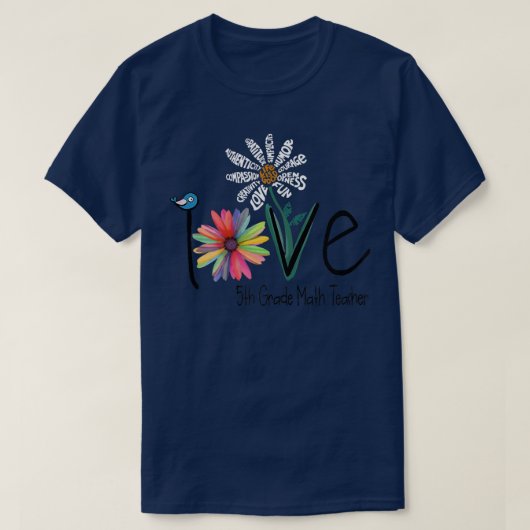 T-shirt Les femmes aiment Daisy Flower Math Enseignant (Design devant)