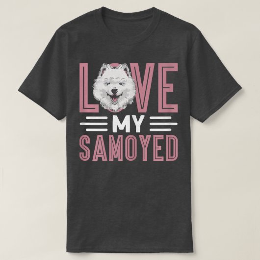 T-shirt Les Femmes Aiment Mon Propriétaire Samoyed Chien S (Design devant)