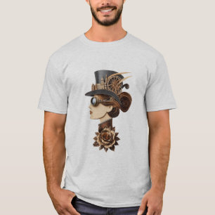 T-shirt Les femmes casquettes en vapeur font face à l'art