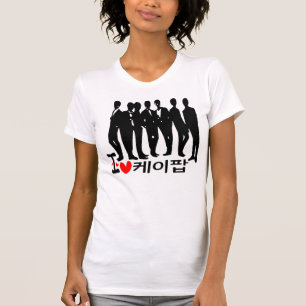 T-shirt Les femmes coréennes déchirées du KPOP dans le 