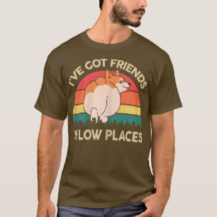 T-shirt Les femmes Corgi T J'ai des amis dans les endroits