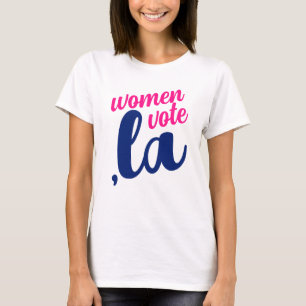 T-shirt Les femmes de la Kamala votent un texte bleu rose 