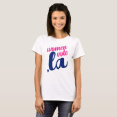 T-shirt Les femmes de la Kamala votent un texte bleu rose  (Devant entier)