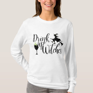 T-shirt Les Femmes D'Halloween Boivent Des Sorcières Drôle