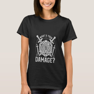 T-shirt Les femmes Dongeons Dice Rpg Quel est votre dommag