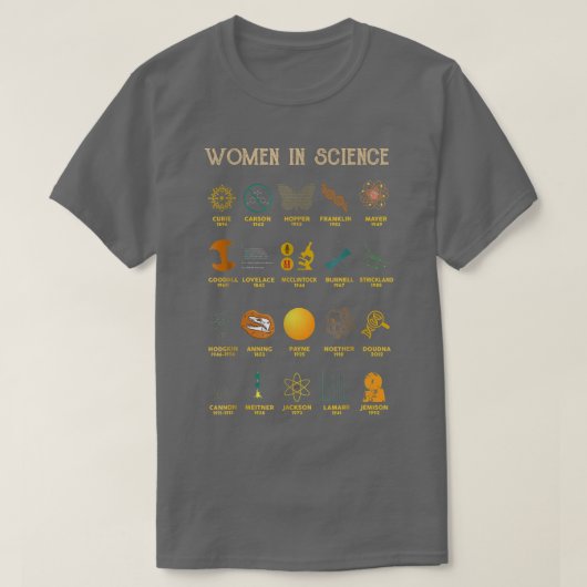 T-shirt Les Femmes En Science Année De Réalisations (Design devant)