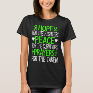 T-shirt Les Femmes Espèrent La Paix Et La Prière Le Ruban