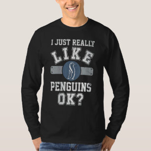 T-shirt Les Femmes J'Aime Vraiment Les Pingouins Ok Les Pi