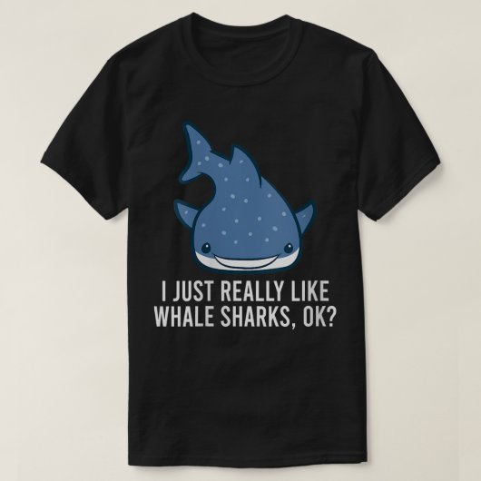 T-shirt Les Femmes J'Aime Vraiment Les Requins De Baleine, (Design devant)