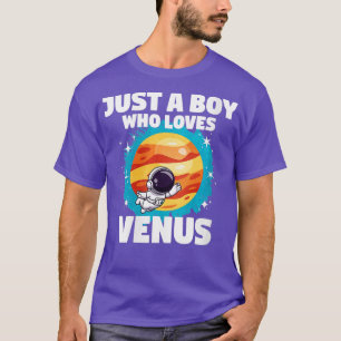 T-shirt Les Femmes Juste Un Garçon Qui Aime VNeck Vénus