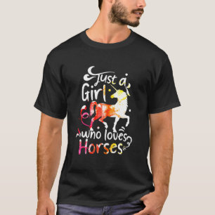 T-shirt Les Femmes Juste Une Fille Qui Aime Les Chevaux