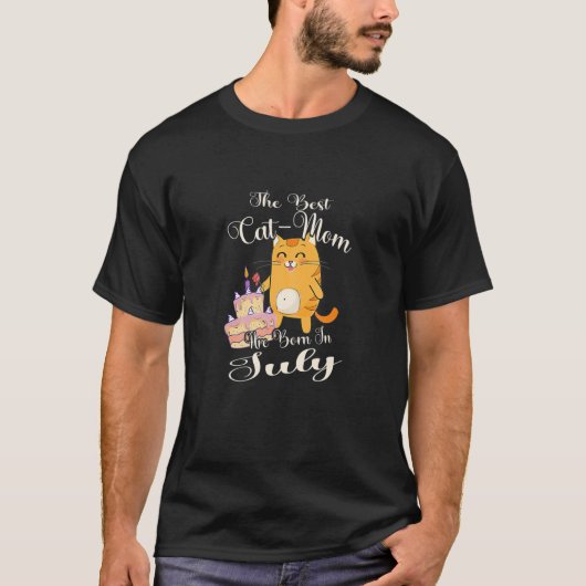 T-shirt Les FEMMES La Meilleure Maman Chat Sont Nées En Ju (Devant)