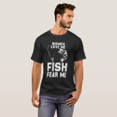 T-shirt Les Femmes M'Aiment Poisson Peur Moi Qui Aime Pêch (Devant entier)