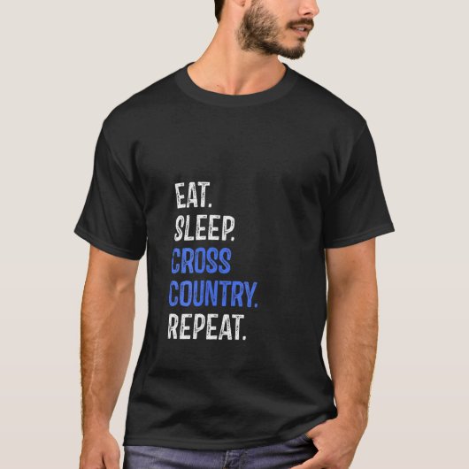 T-shirt Les femmes mangent Sleep Cross Country Repeat Runn (Devant)