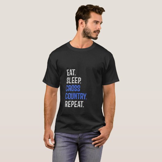 T-shirt Les femmes mangent Sleep Cross Country Repeat Runn (Devant entier)