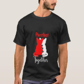 T-shirt Les Femmes Mignonnes Pijamas De Chat Correspondant (Devant)