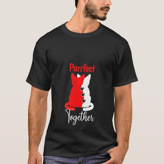 T-shirt Les Femmes Mignonnes Pijamas De Chat Correspondant (Devant)