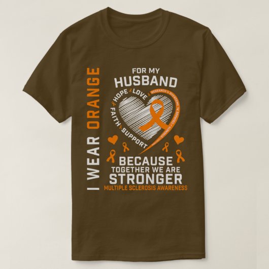T-shirt Les Femmes Portent L'Orange Pour Mon Mari Plusieur (Design devant)