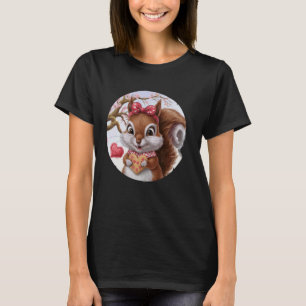 T-shirt Les Femmes Qui Aiment L'Écureuil Animal Vit Sur De