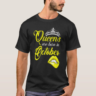 T-shirt Les Femmes Reines Sont Nées En Octobre Zodiac Scor