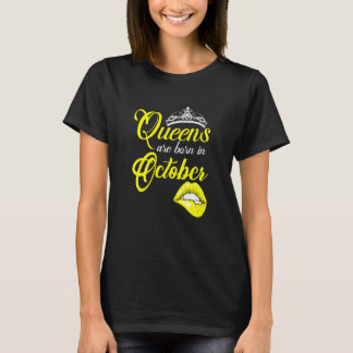 T-shirt Les Femmes Reines Sont Nées En Octobre Zodiac Scor