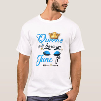 T-shirt Les Femmes Reines Sont Nées Le 5 Juin Gemini Girl 
