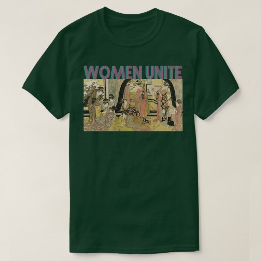 T-shirt Les femmes unissent l'impression japonaise (Design devant)