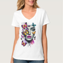 Les femmes visage et papillons, imaginaire