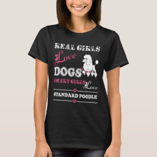 T-shirt Les femmes vraies filles aiment le chien de canich