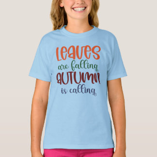 T-shirt Les feuilles tombent l'automne et attendent la sai