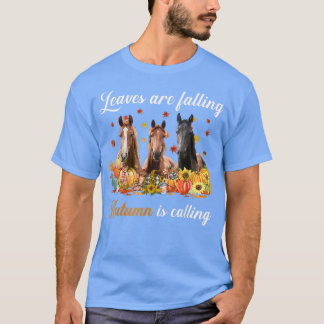 T-shirt Les feuilles Tournent L'Automne Appelle Les Chevau