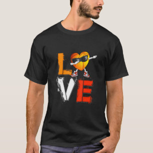 T-shirt Les filles Aiment Basketball Dabbing Coeur Drôle S